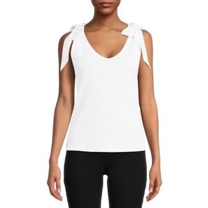 NWT French Connection Women's Bow Shoulder Tank White Large